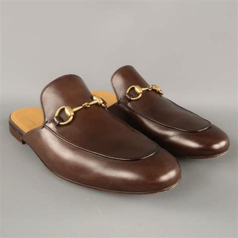 gucci men suede brown mules|princetown slippers gucci men's.